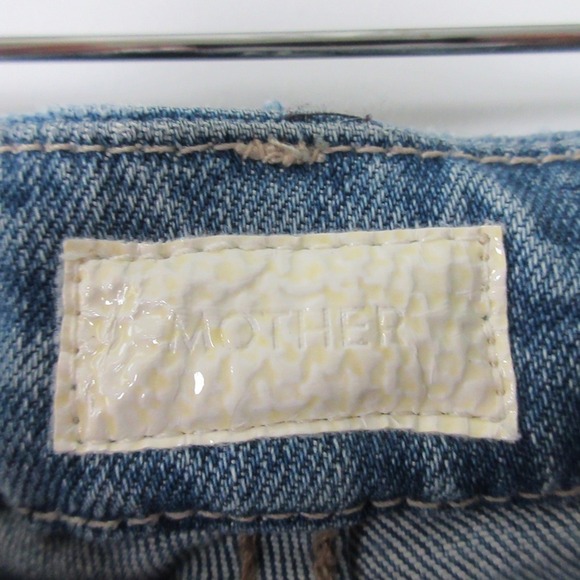 Mother Looker Ankle Fray Jeans Tourist Trap Women 24 Blue Denim Raw Hem Chic 452 - Picture 3 of 15